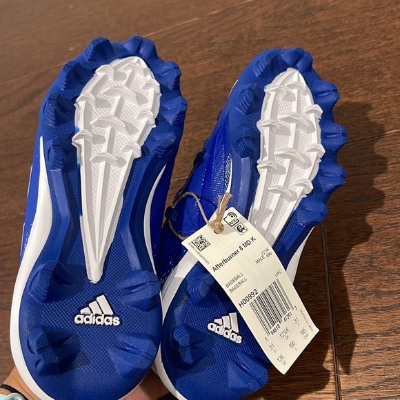 Adidas Boys Blue Afterburner 8 Baseball Cleats Size 13 - Picture 5 of 7